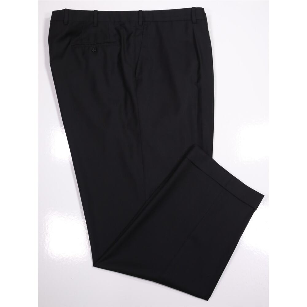 Brioni Current Solid Black Pleated Wool Dress Pan… - image 1